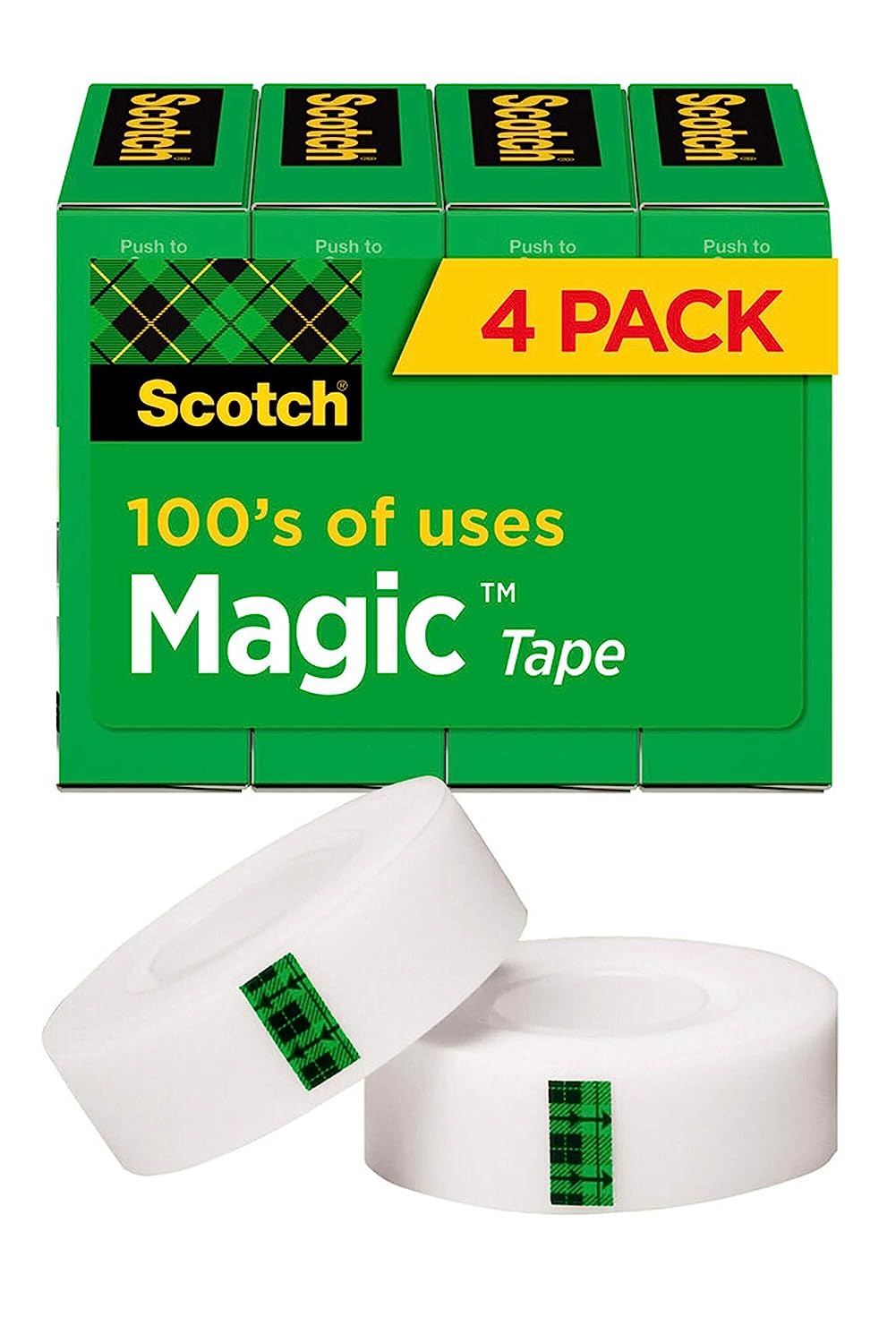 230527224039397_1 Scotch Magic Tape, 4 Rolls, Numerous Applications, Invisible, Engineered for Repairing, 3/4 x 1000 Inches, Boxed (810K4), Transparent - Image 1